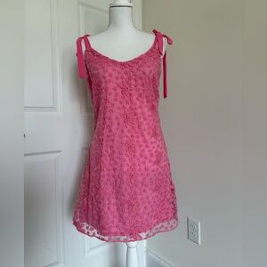 Barbie Pink Floral Mini Dress